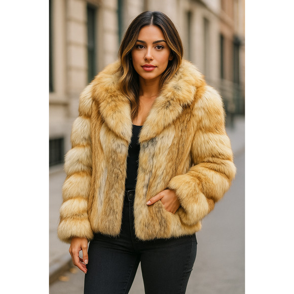 Vintage Real Red Fox Fur Jacket – Western Furs Canada – Size Medium - Picture 1 of 9